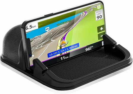 Loncaster Car Phone Holder – Non-Slip Dashboard Mount for iPhone, Samsung & GPS Devices (Black)