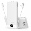 VRURC 10000mAh Portable Charger with 4 Cables, 20W PD Fast Power Bank for iPhone & Samsung
