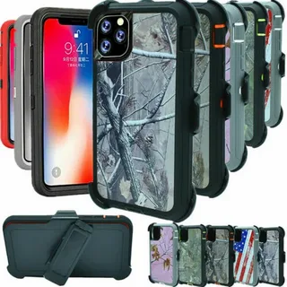 Urvoix Black Army Camo Molle Phone Pouch Holster for iPhone 16/15/14/13/12 Pro Max & Plus