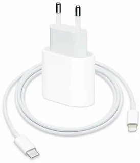 20W PD USB-C Adapter for iPhone 16–11 | Fast Type-C Charger C to C Cable Compatible
