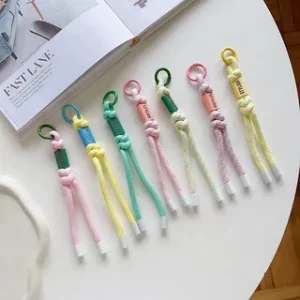 Colorful Braided Short Nylon Strap Keychain for iPhone & Bags – Charm Lanyard Rope**