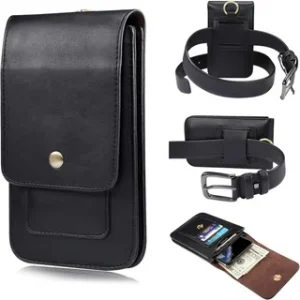 Genuine Leather Phone Case with Shoulder Strap / Mobile Pouch Bag